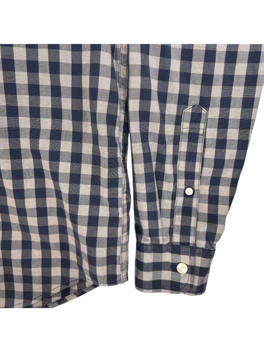 Abercrombie & Fitch Blue White Gingham Shirt Check Button Up Stretch M Mens - Picture 10 of 15